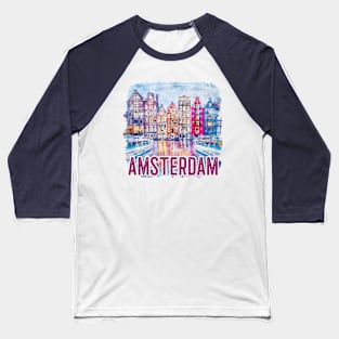 Amsterdam Skyline Baseball T-Shirt